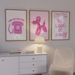 Pink Pop Art Print Set: Girly Glam Gallery Wall Decor (Digital Download, 11x14 in