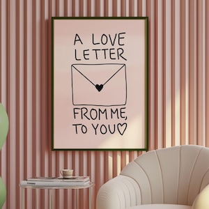 Love Letter Print: Minimalist Envelope Illustration (Digital Download 18x24 in