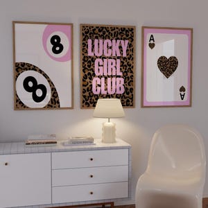 Pink Leopard Print Wall Art Set: Trendy Preppy Girly Decor (Digital Download)