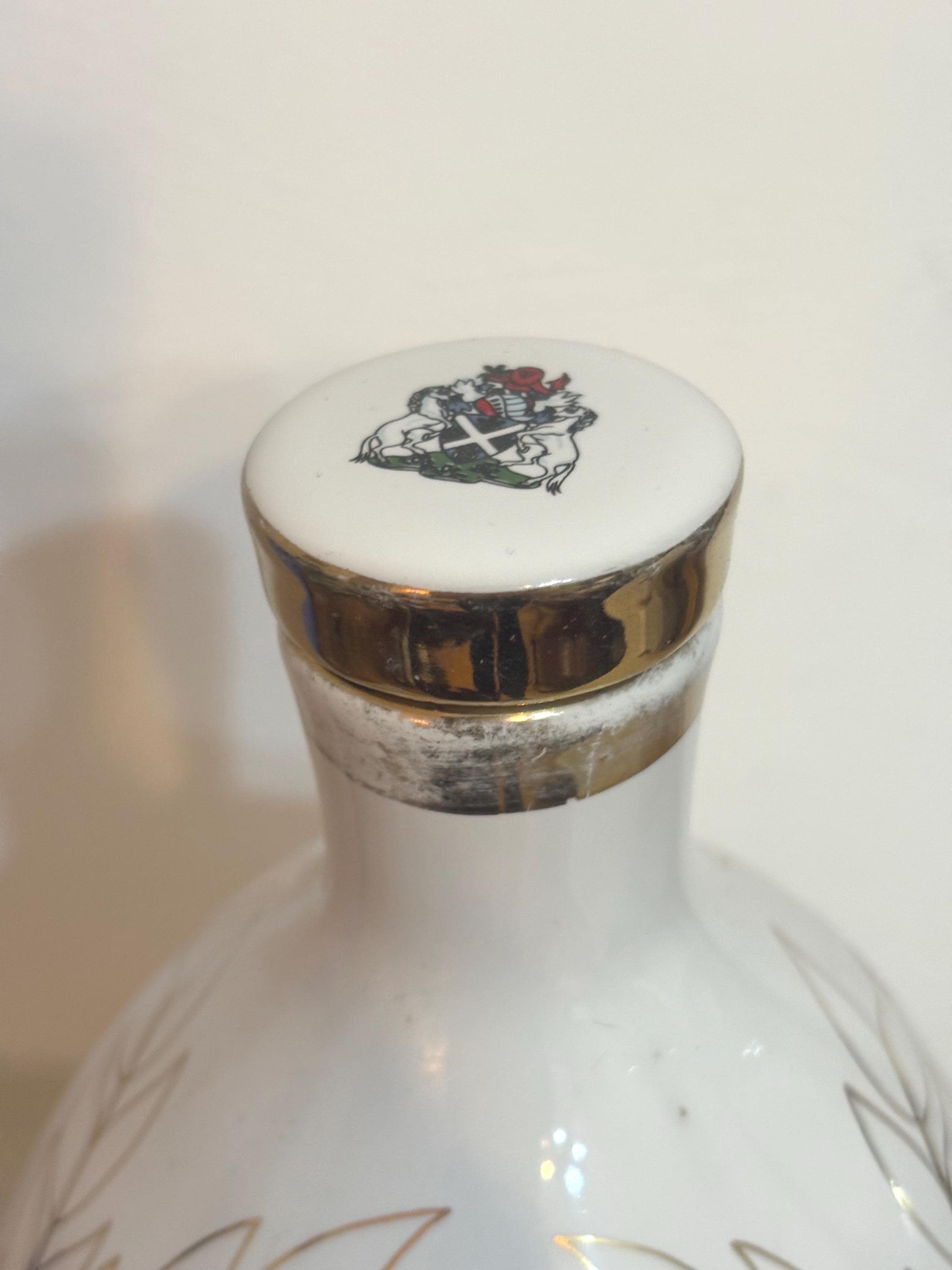 Vintage Dimple Whisky Decanter | 1984 LA Olympics Ceramic Bottle