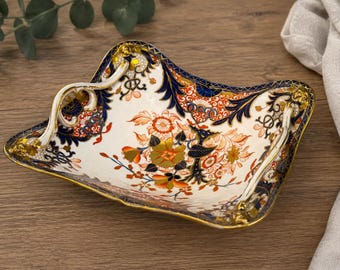 Ciotola da frutta antica Bloor Derby Imari / Alzata con piedistallo a due manici