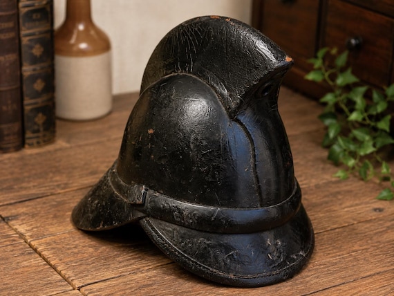 Vintage Firefighter Helmet | British Leather Fire Helmet | WWII AFS