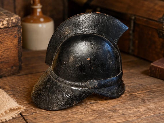 Vintage Firefighter Helmet | British Leather Fire Helmet | WWII AFS View 2