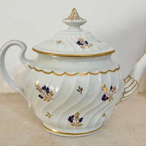 Tetera antigua Barr Flight Barr Worcester, rara / Marca BFB Crown / 1804-1813