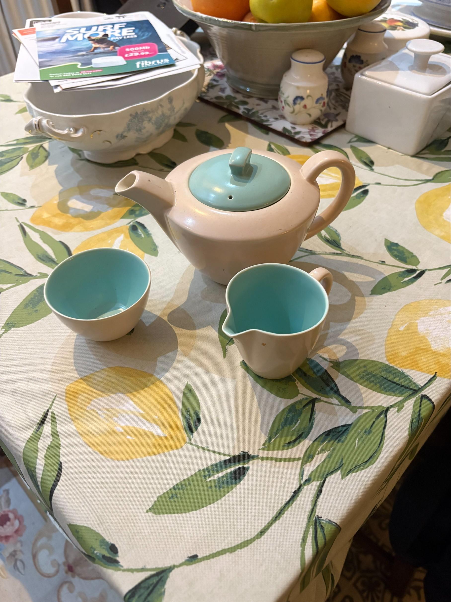 Vintage Poole Pottery Tea Set – 1950s British Ceramic Teapot