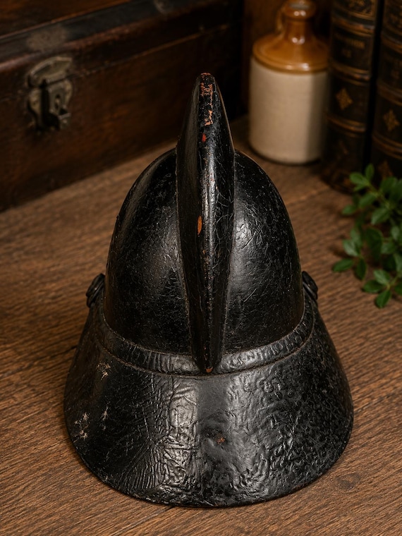 Vintage Firefighter Helmet | British Leather Fire Helmet | WWII AFS View 4