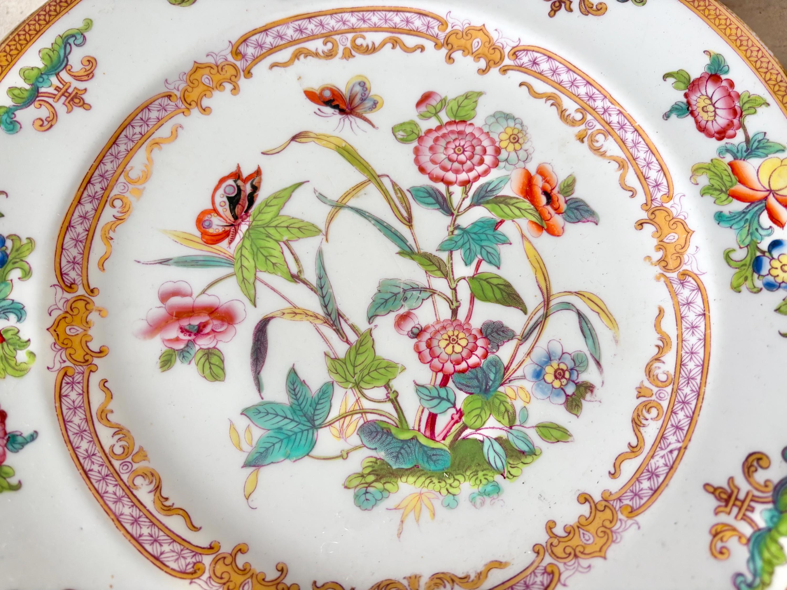 Minton & Boyle Antique Chinoiserie Plates Set | C.1836 English