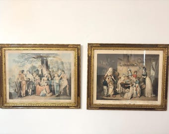 Antique Georgian Mezzotint Engravings W.R. Bigg | Soldier Widow Sailor Orphans