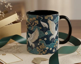 Unique Coffee Mug Vintage Chinoiserie Blue Mug Modern Kitchen Decor Gift For New Home Aesthetic Ceramic Mug For Bestfriend Birthday Gift