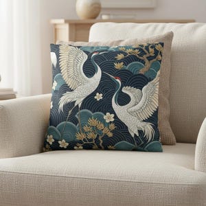 Châteaucore Aesthetic Pillow Vintage Chinoiserie Blue Cushion Cover