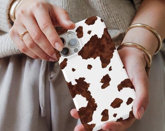 Faux Cowhide Phone Case Western Cowhide Phone Case Aesthetic iPhone Case 16 Pro Max Phone Case Animal Print Gifts For 50th Birthday Gift