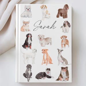 Minimalist Dog Journal Customized Notebook With Name Custom Gift For Pet Lover Custom Gift Teen Girl Dog Gift Dog Trainer Veterinary Student