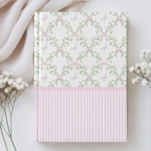 Victorian Notebook Pink Bow Notebook Romantic Gift For Her Weekend Away Girl Gifts Bachelorette Pink Coquette Floral Journal For Giveaway