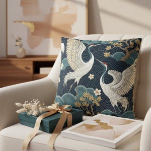 Châteaucore Aesthetic Pillow Vintage Chinoiserie Blue Cushion Cover Unique Home Decor Gift For Women Birthday Gift For Best Friend New Home image 6