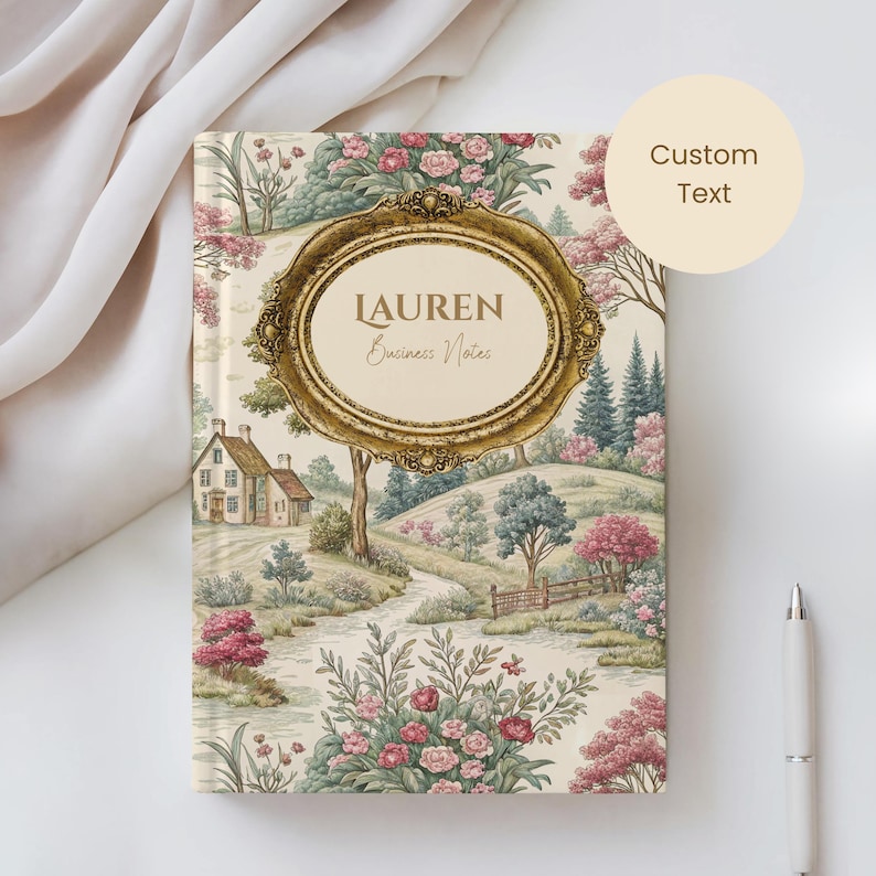 Elegant Toile De Jouy Pink Journaling Bible Journal Note Book Custom