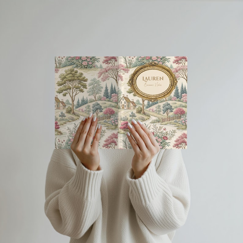 Elegant Toile De Jouy Pink Journaling Bible Journal Note Book Custom Bestfriend Gift For Boyfriend Mom Home Decor Gift For Young Woman Diary image 3