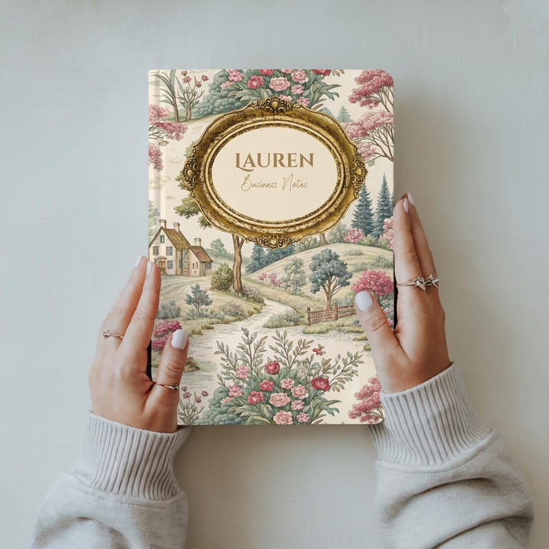 Elegant Toile De Jouy Pink Journaling Bible Journal Note Book Custom Bestfriend Gift For Boyfriend Mom Home Decor Gift For Young Woman Diary image 2