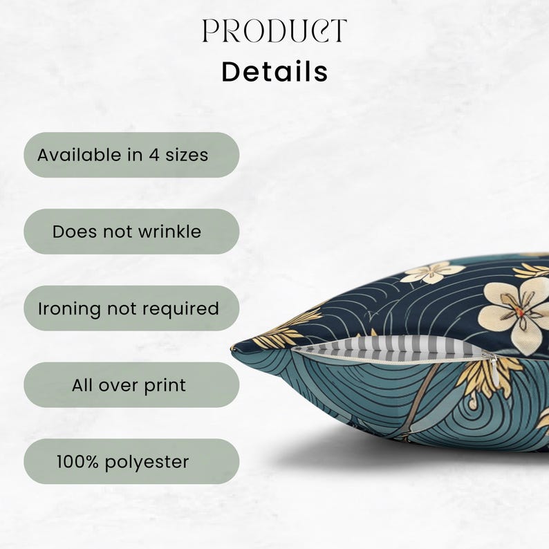 Châteaucore Aesthetic Pillow Vintage Chinoiserie Blue Cushion Cover Unique Home Decor Gift For Women Birthday Gift For Best Friend New Home image 7