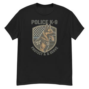 Police K9 Unit Shirt – German Shepherd Dog Tee, Law Enforcement Apparel, Protect & Serve Graphic, Thin Blue Line Gift