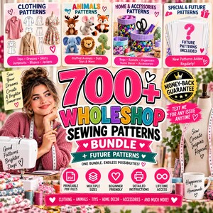 Komplettes Schnittmuster-Paket für den gesamten Shop, Schnittmuster für Plüschtierkleidung, lebenslanger Zugriff