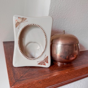 Vintage Porcelain Butterfly Photo Frame with Gold Accents