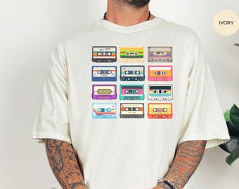 Comfort Colors Retro Cassette Tape Shirt, 80s 90s Music Tee
