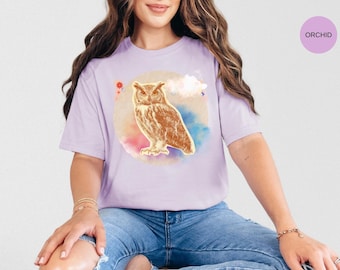 Comfort Colors Owl Shirt, Vintage Forestcore Birdwatcher Tee