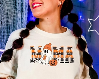 Halloween Mama Comfort Colors® Shirt: Spooky Ghost Design