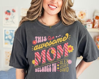 Custom Mom Shirt: Personalized Mom T-shirt With Children Names