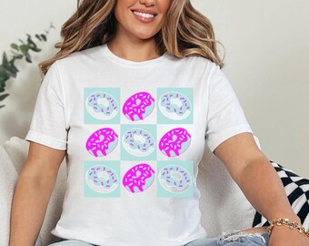 Checkerboard Donut T-Shirt, Funny Foodie Gift
