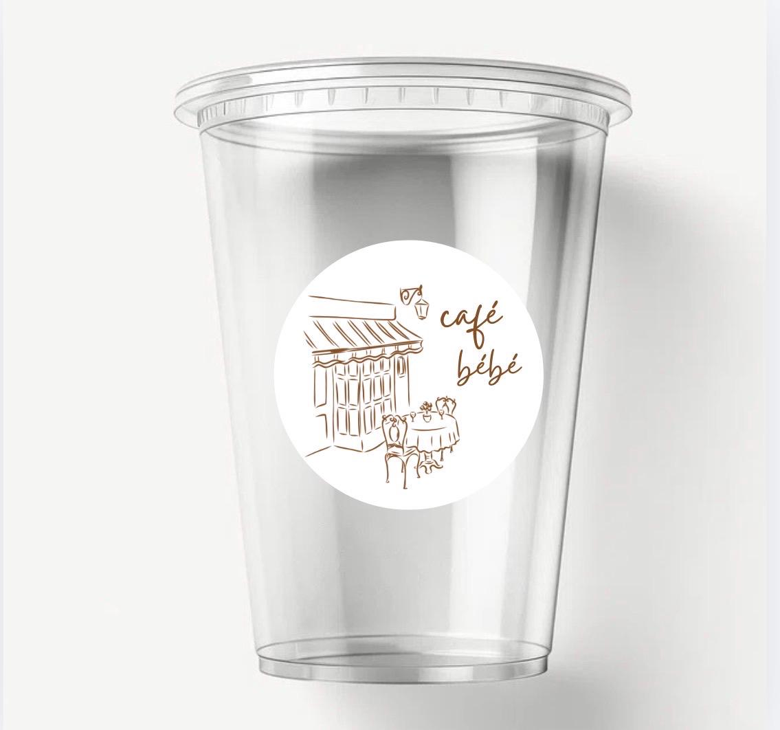 Cafe Bebe Coffee Shop Baby’s First Birthday Stickers, Party Favor ...