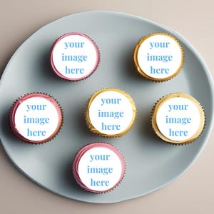 Custom Edible Cupcake Toppers: Personalized Image on Sugar Paper