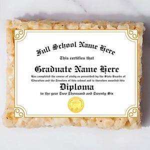 Custom Graduation Edible Treat Toppers: Edible Icing Rectangles, Class of 2026