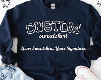 Custom Retro Sweatshirt: Personalized Quote, College Letters, Oversized Fit