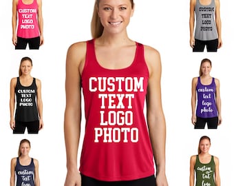Personalized Workout Racerback Tank - Custom Gym Shirt, Moisture-Wicking Quick-Dry Athletic Tank, Activewear for Women