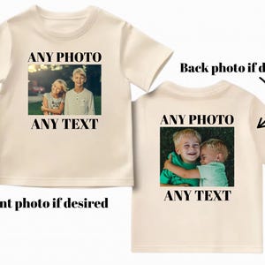 Personalised Kids Photo T-shirt - Childrens Custom Photo and Text T-Shirt - Your Own Photo Top - Photo Upload tshirt - Custom tshirt