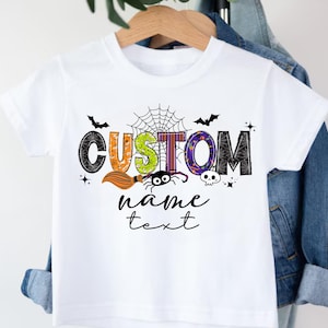 Personalized Halloween Name Kid Shirt, Kids Halloween Shirt, Custom Halloween Shirt, Custom Name Shirt, Kid Name Halloween Letter Shirt