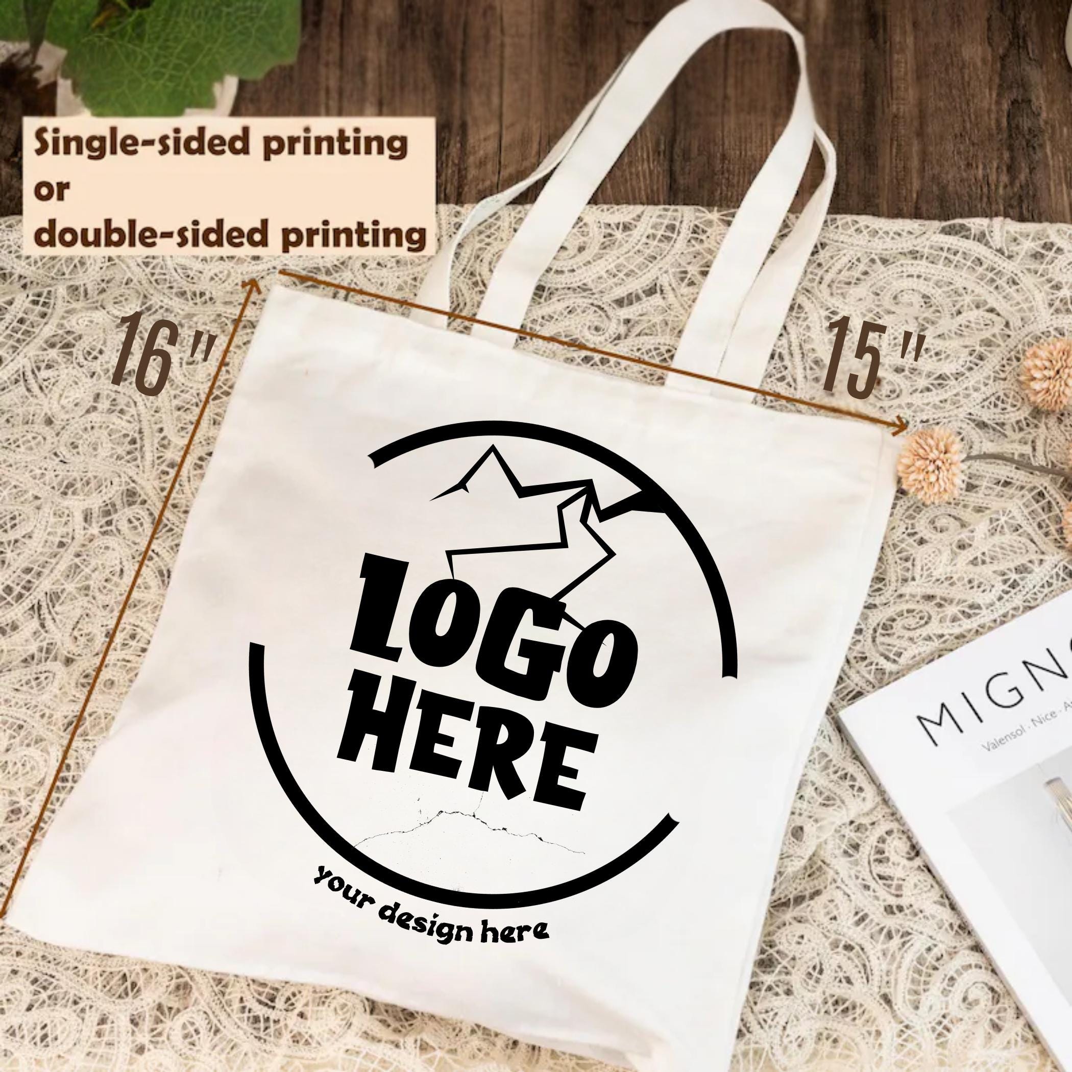 Personalized Logo Tote Bag: Custom Business Branding, Canvas Travel Bag ...