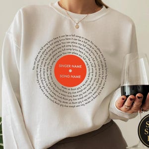 Felpa o maglietta con testi personalizzati, regalo musicale personalizzato