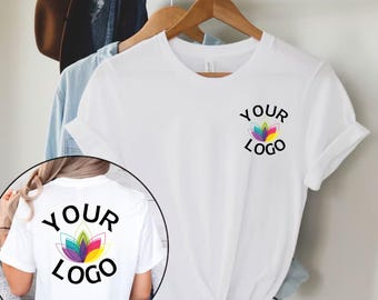 Custom Text Front & Back Shirt: Company Logo, Personalized Design
