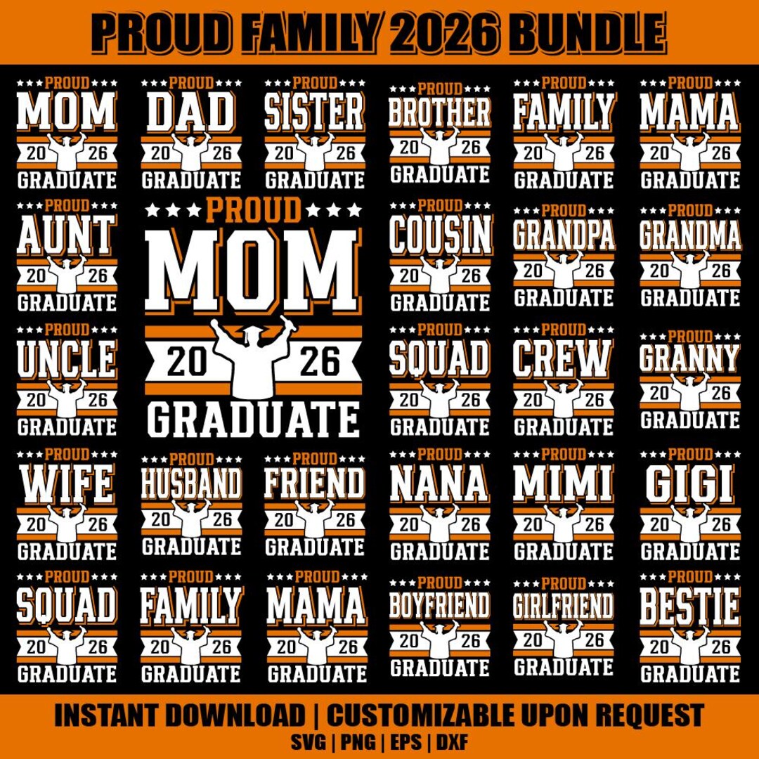 Proud Family 2026 Graduation SVG Bundle, Senior Shirt PNG (digital ...
