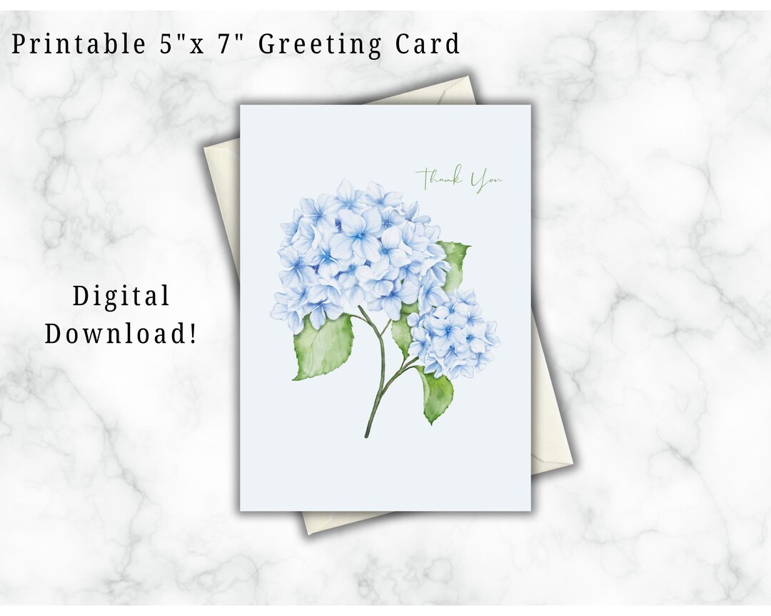 Printable Blank Thank You Card, Thank You Card, Blank Card Digital ...