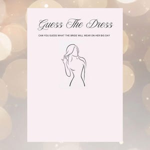 Guess The Dress Bridal Shower Game: Pink Bridesmaid Theme (Editable Canva Template), Digital Download, Sketch Your Guess!