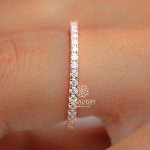 1.4mm Full Eternity Band, Lab Grown Diamond Band, Pave Set Diamond Ring, Matching Stackable Wedding Band, Eternity Diamond Band For Women