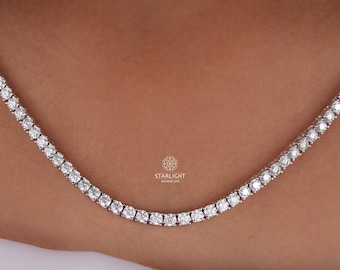 Łańcuszek tenisowy z diamentami VVS Moissanite 3 mm, srebro próby 925