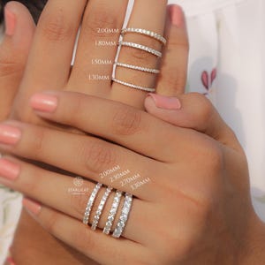 Real Natural Diamond Wedding Band, 14k Solid Gold Diamond Band, 1mm to 3mm Genuine Diamond Matching Band, Stacking Band, Anniversary Gift
