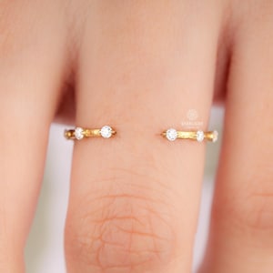 Open Gap Lab Grown Diamond Wedding Band Floating Bubble Full Eternity Band Stackable/Matching Band, Minimalist Ring