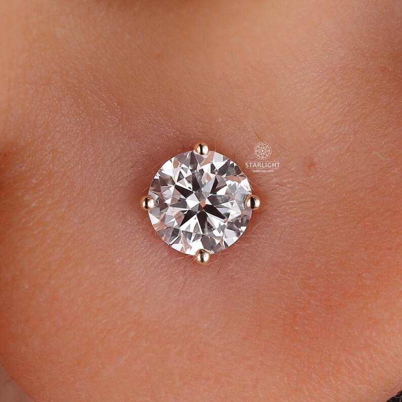 Lab Grown Diamond Earrings, Solitaire Diamond Studs