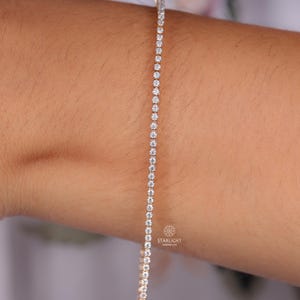 Lab Grown Diamond Tennis Bracelet, Round Cut Lab Diamond Tennis Bracelet, 10k/14k Solid Gold Diamond Bracelet, Diamond Bracelet Gift For Her