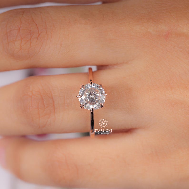 Portuguese Cut Diamond Solitaire Engagement Ring